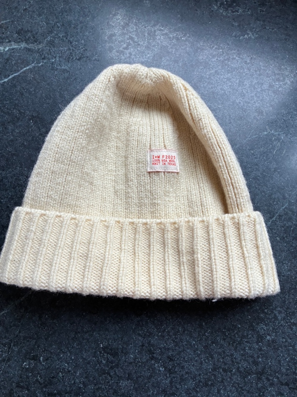 imogene + willie Cream Ribbed Kids Beanie